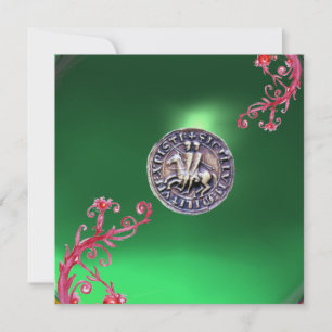 SEAL OF THE KNIGHTS TEMPLAR jade green Invitation