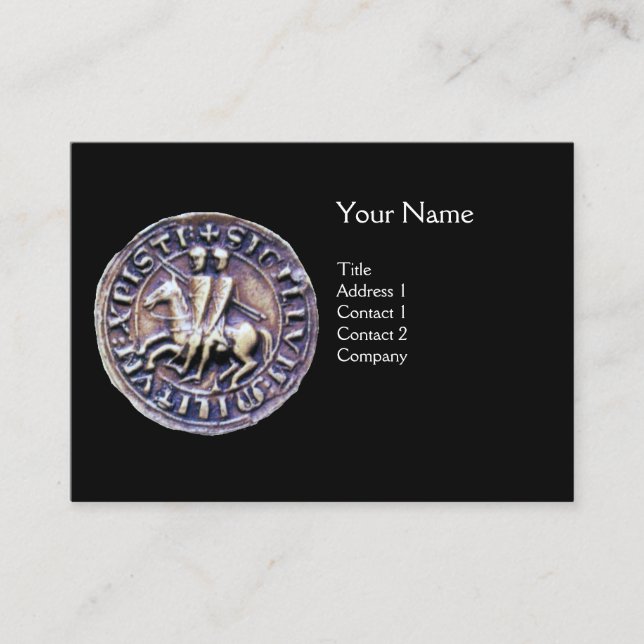 SEAL OF THE KNIGHTS TEMPLAR MONOGRAM gold Business Card (Front)