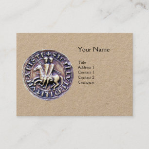 SEAL OF THE KNIGHTS TEMPLAR MONOGRAM Kraft Paper Business Card