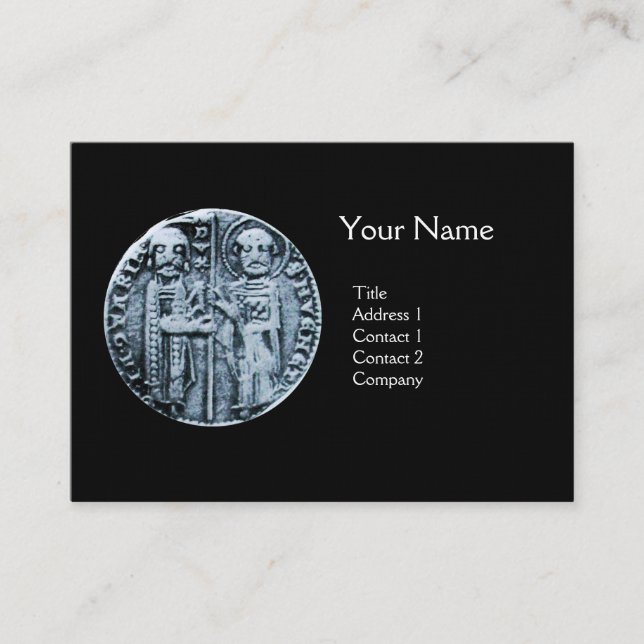 SEAL OF THE KNIGHTS TEMPLAR MONOGRAM linen Business Card (Front)