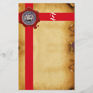 SEAL OF THE KNIGHTS TEMPLAR, Monogram  Parchment Stationery