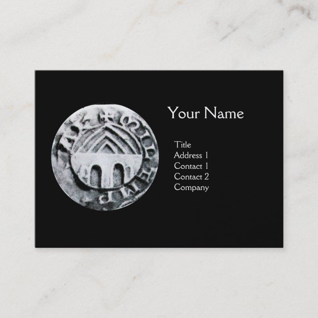 SEAL OF THE KNIGHTS TEMPLAR MONOGRAM pearl Business Card (Front)