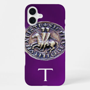 SEAL OF THE KNIGHTS TEMPLAR MONOGRAM purple iPhone Case