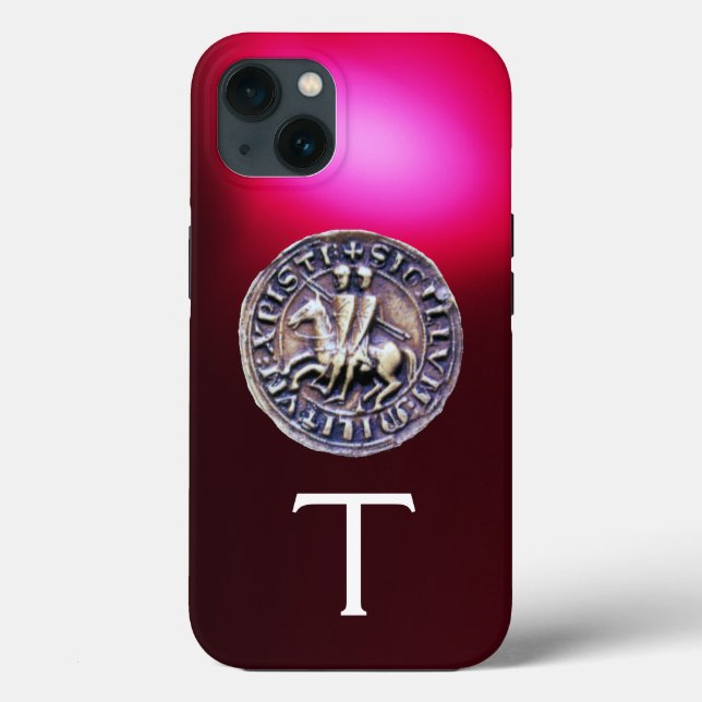SEAL OF THE KNIGHTS TEMPLAR MONOGRAM Red Burgundy  Case-Mate iPhone Case (Back)