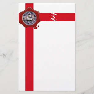 SEAL OF THE KNIGHTS TEMPLAR, Monogram  ,White Stationery