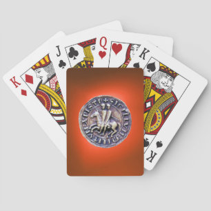SEAL OF THE KNIGHTS TEMPLAR orange Playing Cards