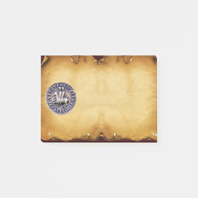 SEAL OF THE KNIGHTS TEMPLAR parchment Post-it Notes (Front)