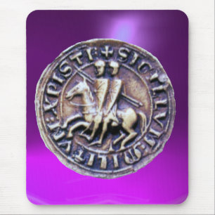 SEAL OF THE KNIGHTS TEMPLAR purple Mouse Pad