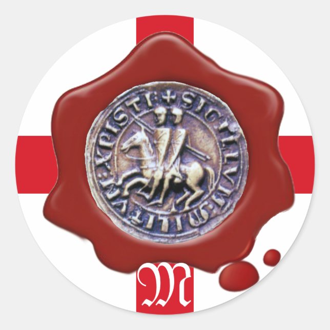 SEAL OF THE KNIGHTS TEMPLAR,  Red Wax Monogram (Front)