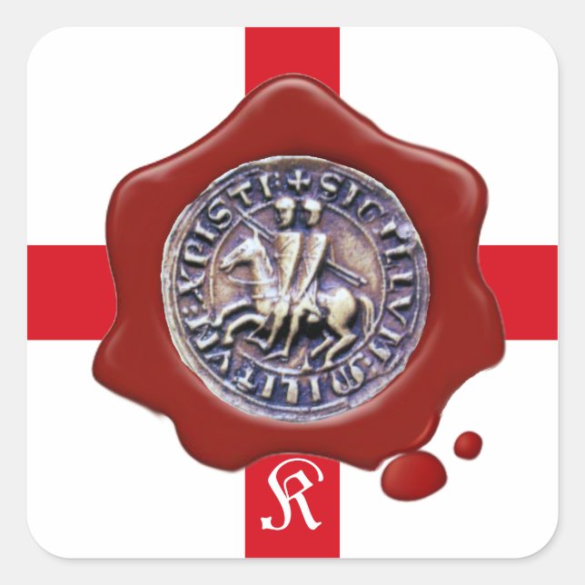 SEAL OF THE KNIGHTS TEMPLAR,  Red Wax Monogram (Front)