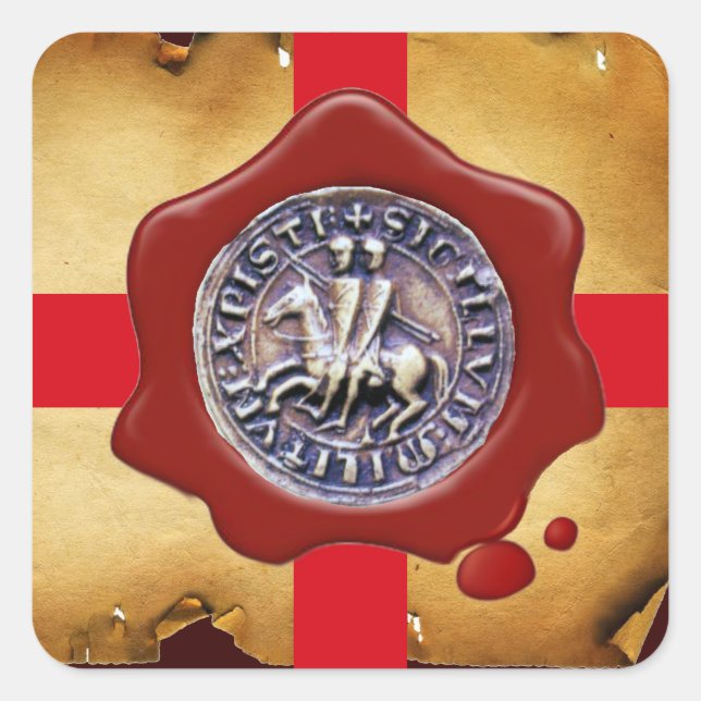 SEAL OF THE KNIGHTS TEMPLAR,  Red Wax ,Parchment (Front)