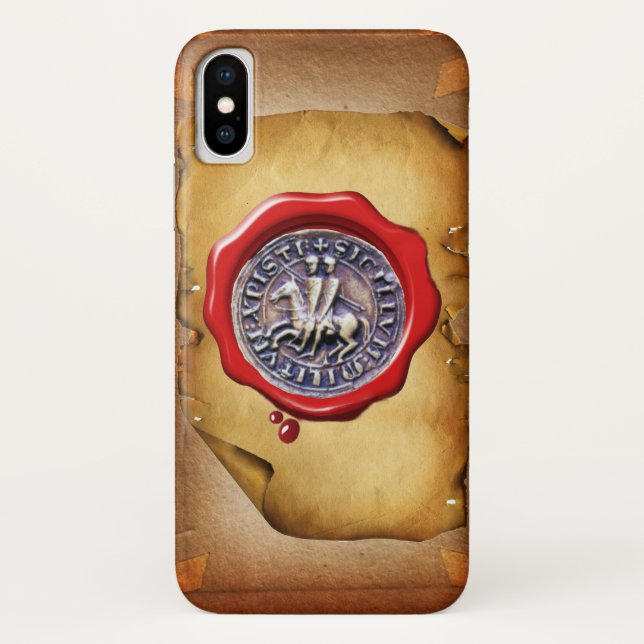 SEAL OF THE KNIGHTS TEMPLAR Red Wax Parchment Case-Mate iPhone Case (Back)