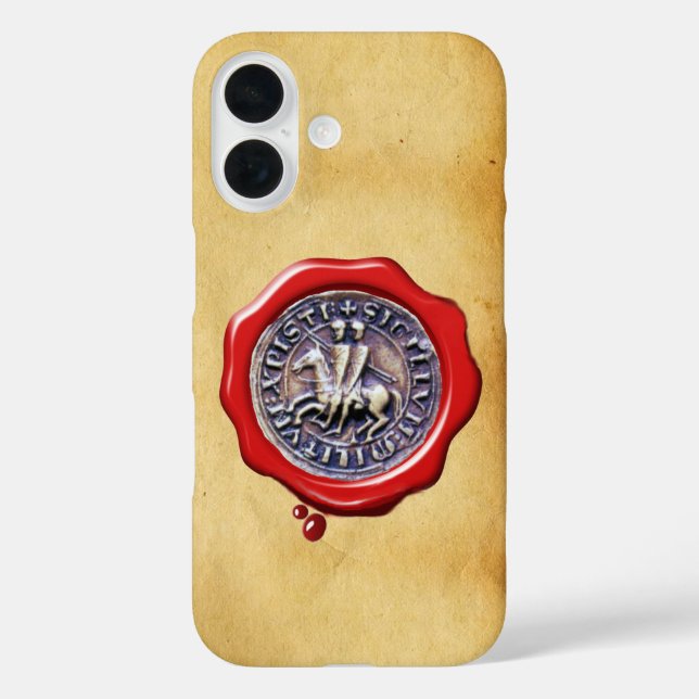 SEAL OF THE KNIGHTS TEMPLAR RED WAX  Parchment Case-Mate iPhone Case (Back)