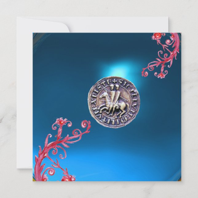 SEAL OF THE KNIGHTS TEMPLAR sapphire blue Invitation (Front)