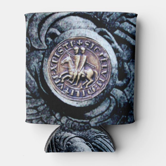 SEAL OF THE KNIGHTS TEMPLAR, Silver Griffins Can Cooler (Front)