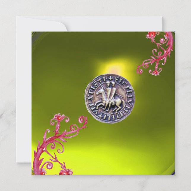 SEAL OF THE KNIGHTS TEMPLAR topaz yellow Invitation (Front)