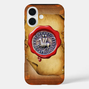 SEAL OF THE KNIGHTS TEMPLAR wax parchment iPhone 16 Case