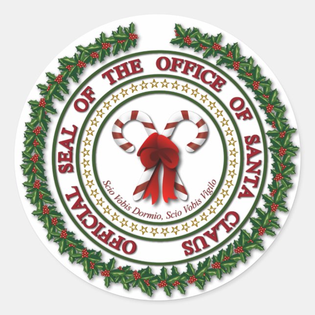 Seal of the Office of Santa Claus Stickers (Front)
