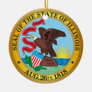 Seal of the State of Illinois Ceramic Tree Decoration