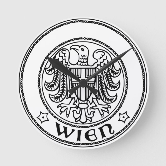 Seal of Vienna, AUSTRIA Round Clock (Front)
