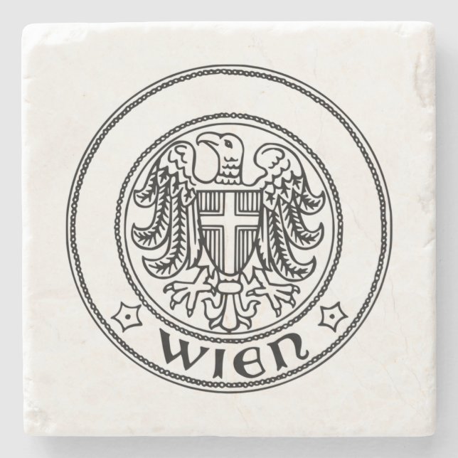 Seal of Vienna, AUSTRIA Stone Coaster (Front)