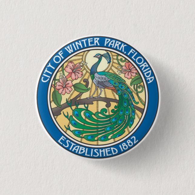Seal of Winter Park, Florida 3 Cm Round Badge (Front)
