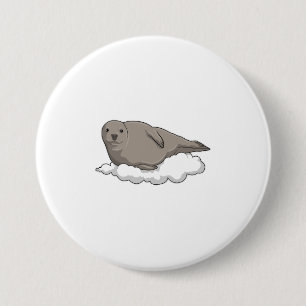 Seal on Clouds 7.5 Cm Round Badge