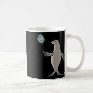 Seal Playing Badminton Hobby Sports Coffee Mug