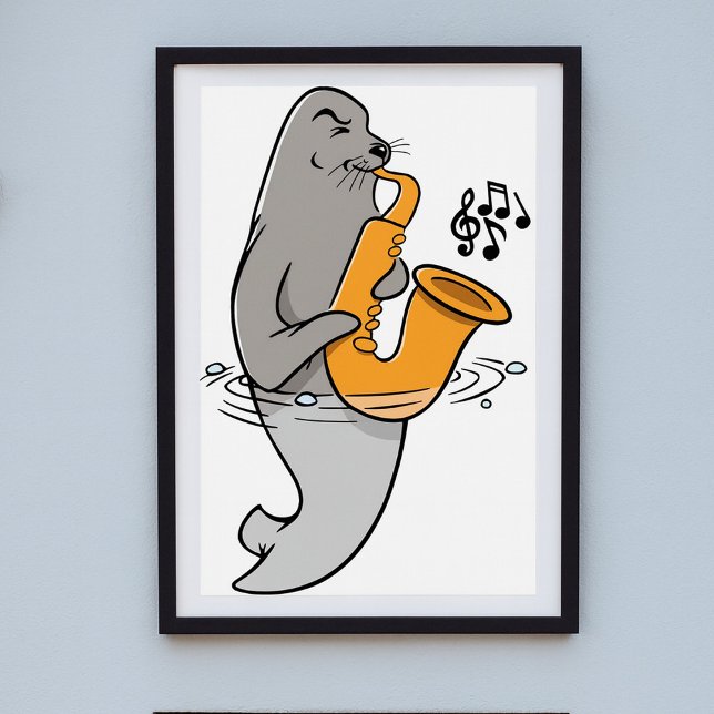 Seal Playing The Saxophone Poster (Creator Uploaded)
