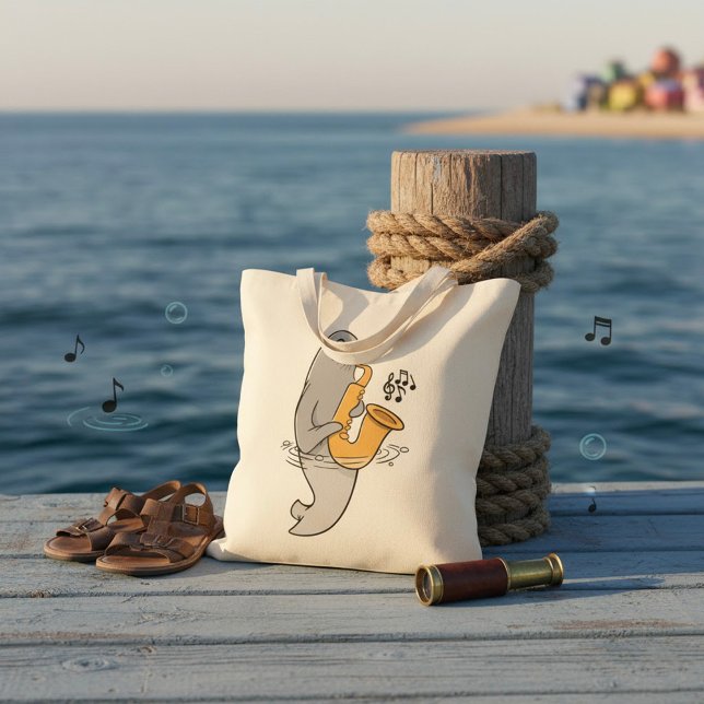 Seal Playing The Saxophone Tote Bag (Creator Uploaded)