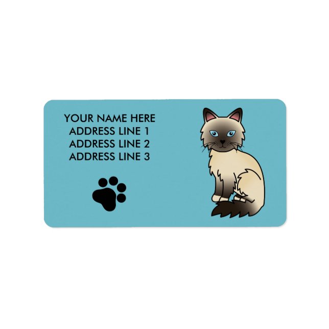 Seal Point Birman / Ragdoll Cat Label (Front)