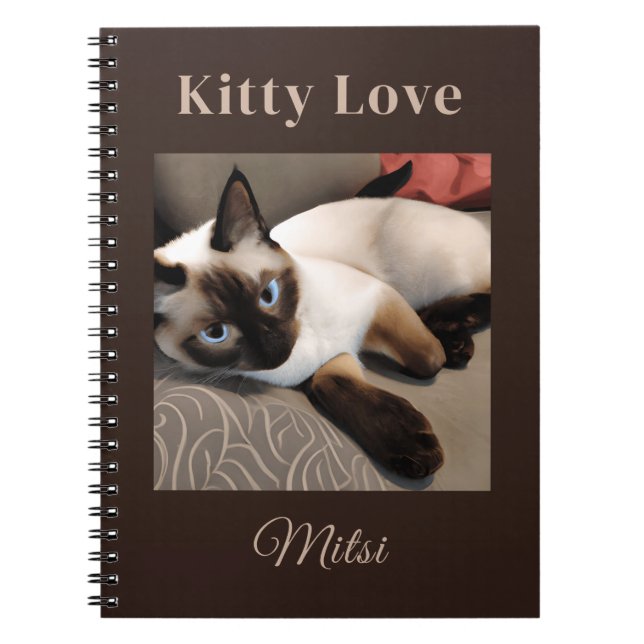 Seal Point Siamese Digital Portrait  Notebook (Front)