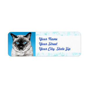 Seal Point Siamese Return Address Label