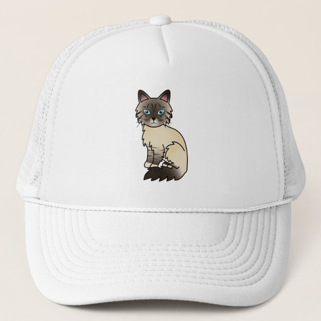 Seal Point Tabby Birman / Ragdoll Cat Trucker Hat (Front)