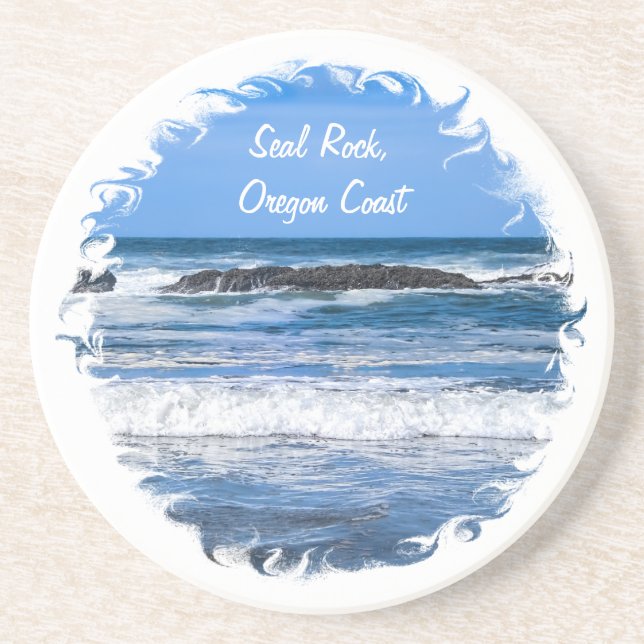 Seal Rock Oregon Coast On Pacific Ocean Coaster (Front)