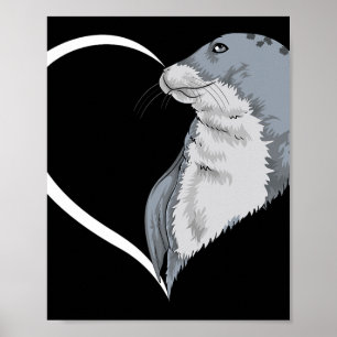Seal S For Women Girls Kids Heart Cute Seal Poster