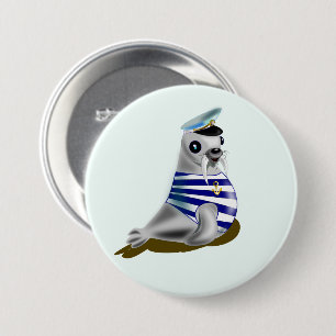 Seal Sailor Button - Your Colour - Text