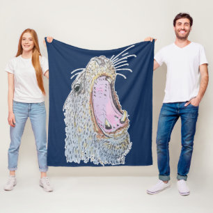 Seal Scream Fleece Blanket