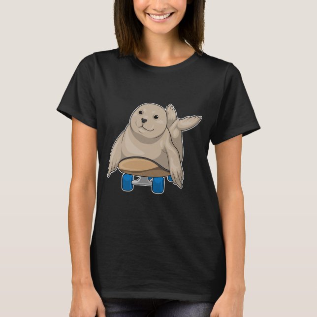 Seal Skater Skateboard T-Shirt (Front)