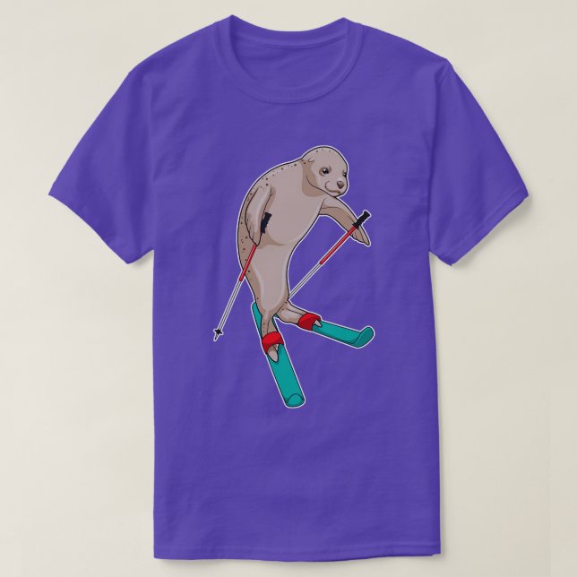 Seal Skier Ski T-Shirt (Design Front)