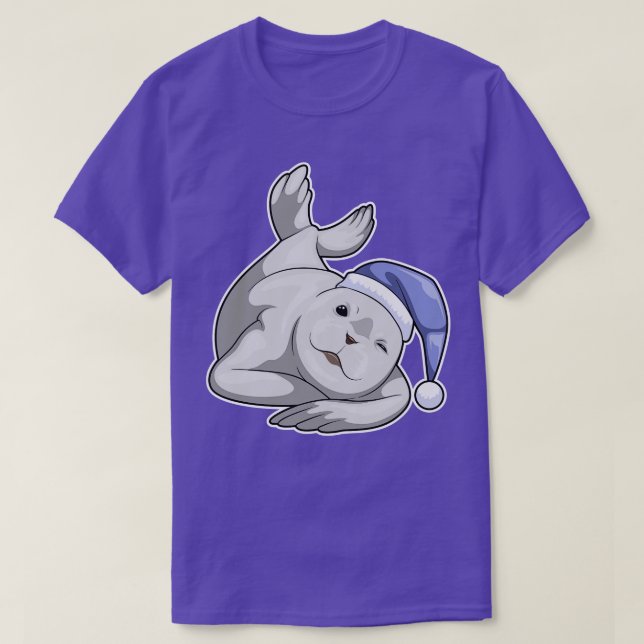 Seal Sleeping Nightcap T-Shirt (Design Front)