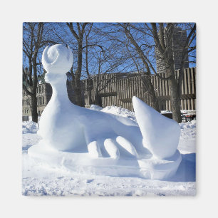 Seal Snow Sculpture, Quebec, Canada Magnet