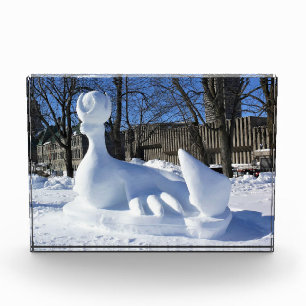 Seal Snow Sculpture, Quebec, Canada Photo Block