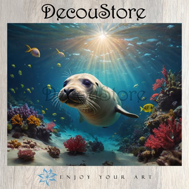 Seal Underwater Decoupage Tissue Paper (Creator Uploaded)