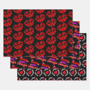 Seal With A Kiss Timeless Care Love Repeat Wrapping Paper Sheet