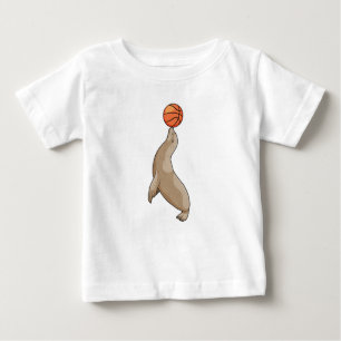 Seal with Basketball Baby T-Shirt