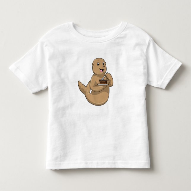 Seal with Cake Toddler T-Shirt (Front)