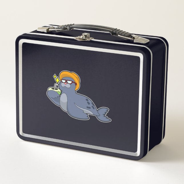 Seal with Coconut Metal Lunch Box (Front)