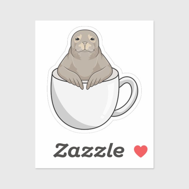 Seal with Coffee cup (Sheet)