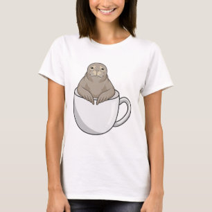 Seal with Coffee cup T-Shirt